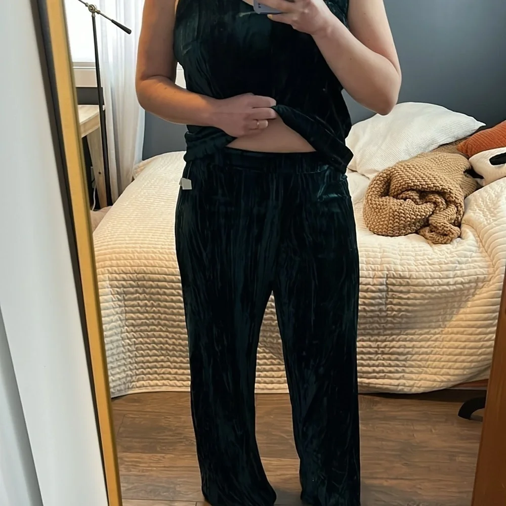 Rachel Zoe Wide Leg Velvet Tank Set NWT